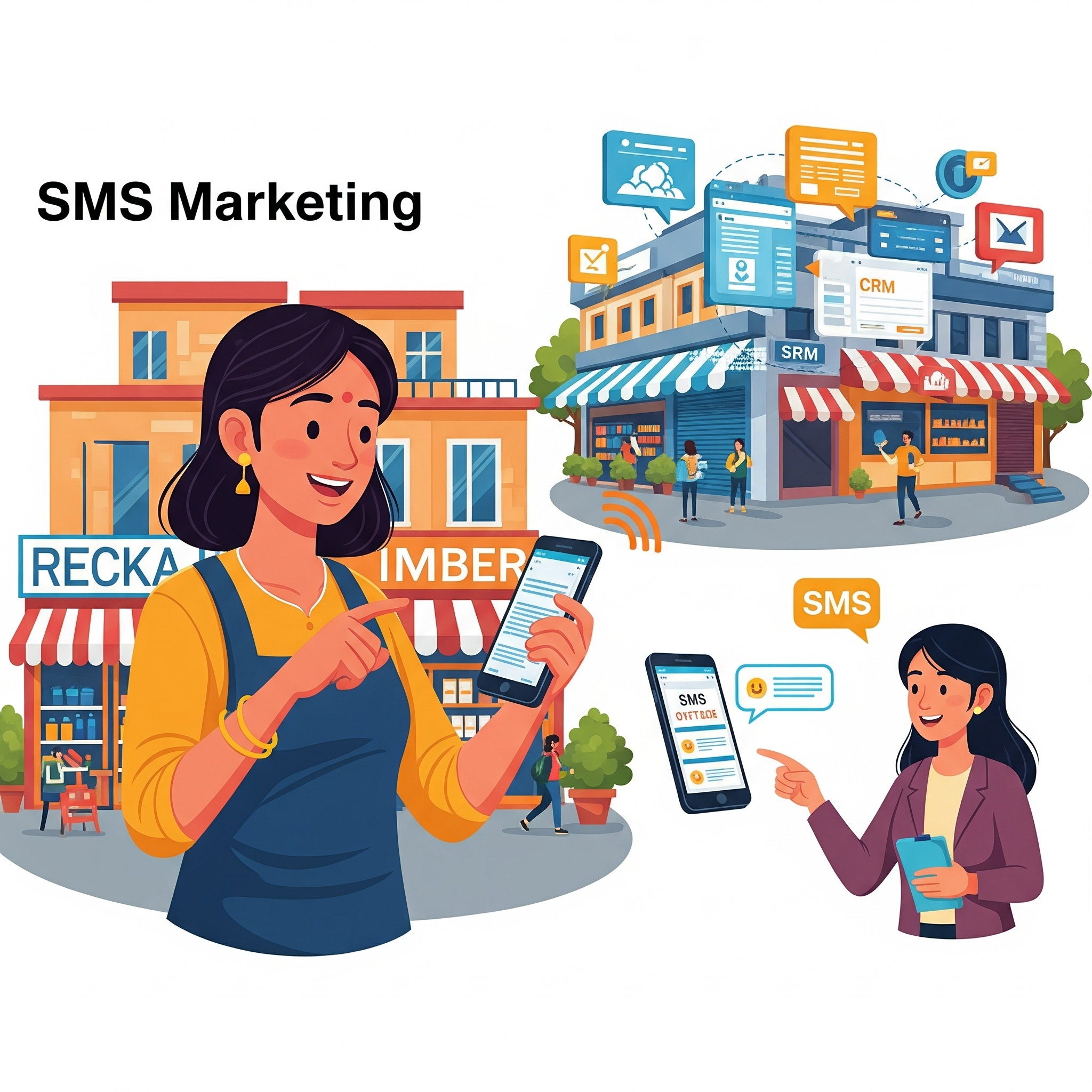 Abstract visual representing SMS marketing concepts