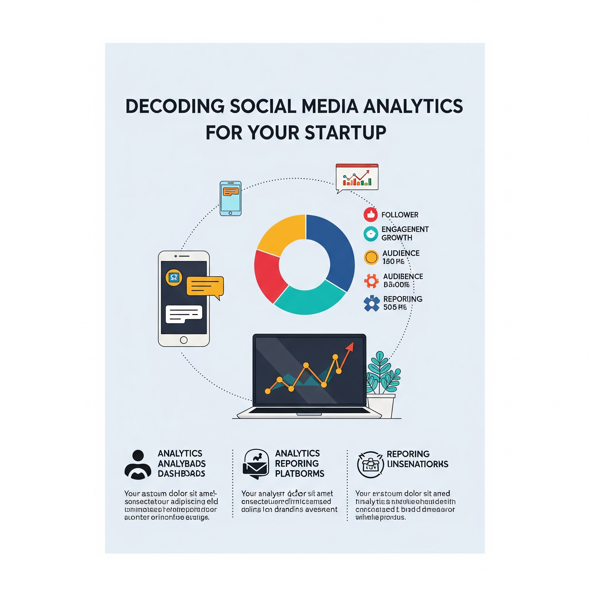 Charts and graphs representing social media analytics