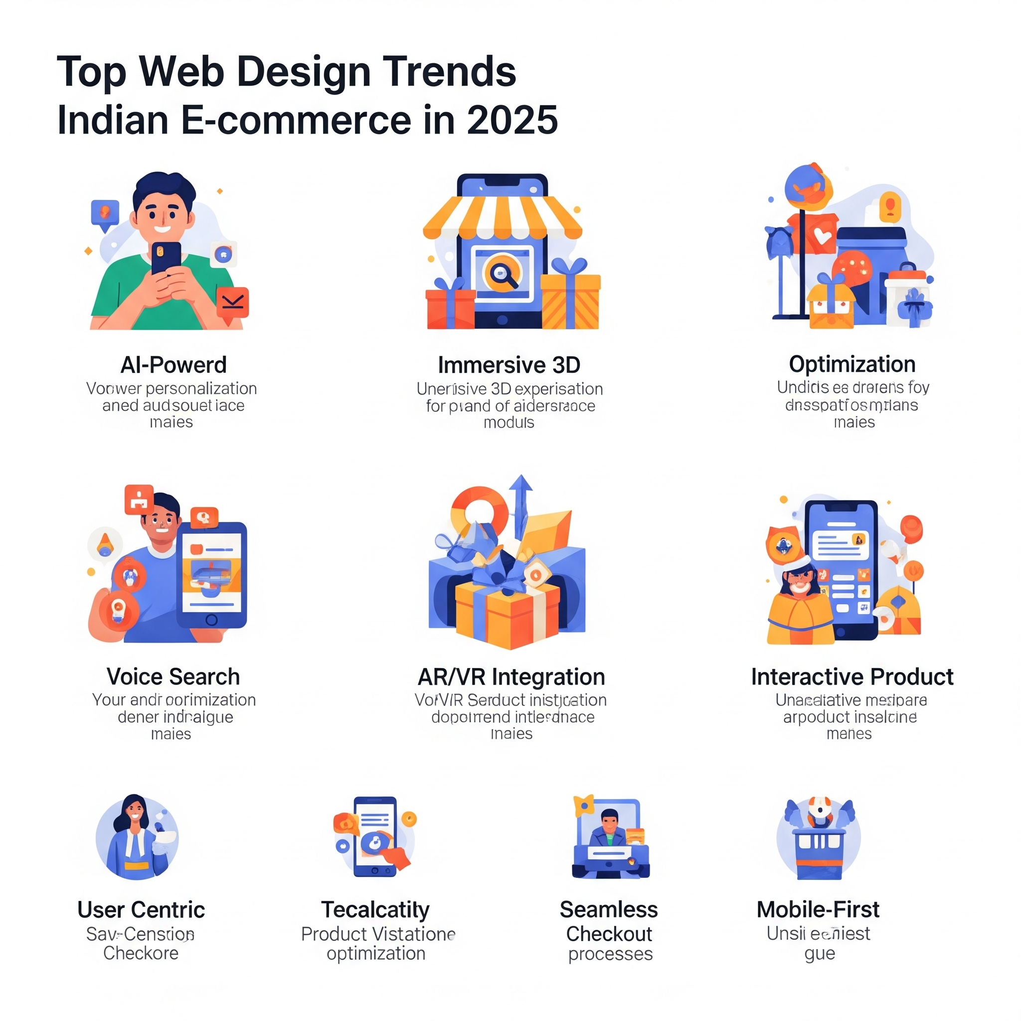 Modern web design layout elements