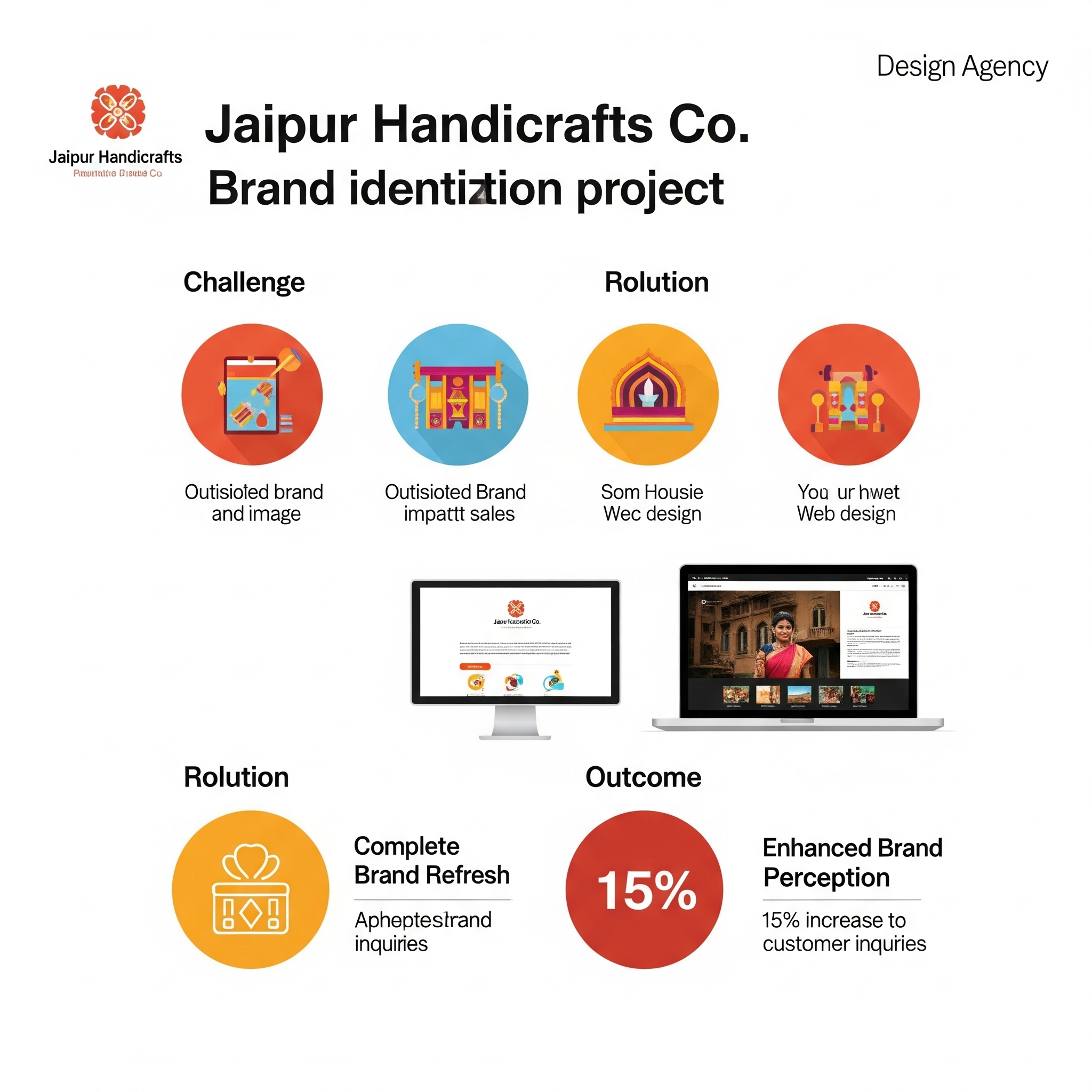 Brand identity mockups for Jaipur Handicrafts Co.